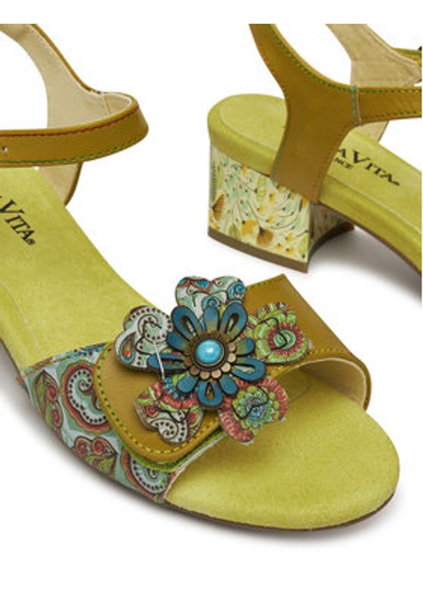 Laura Vita Sandały Hucbio 42 Khaki. Kolor: brązowy. Materiał: skóra