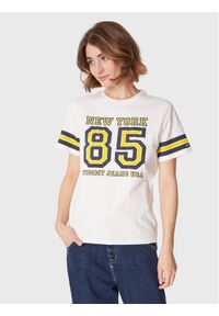 Tommy Jeans T-Shirt Collegiate DW0DW14906 Biały Relaxed Fit. Kolor: biały. Materiał: bawełna