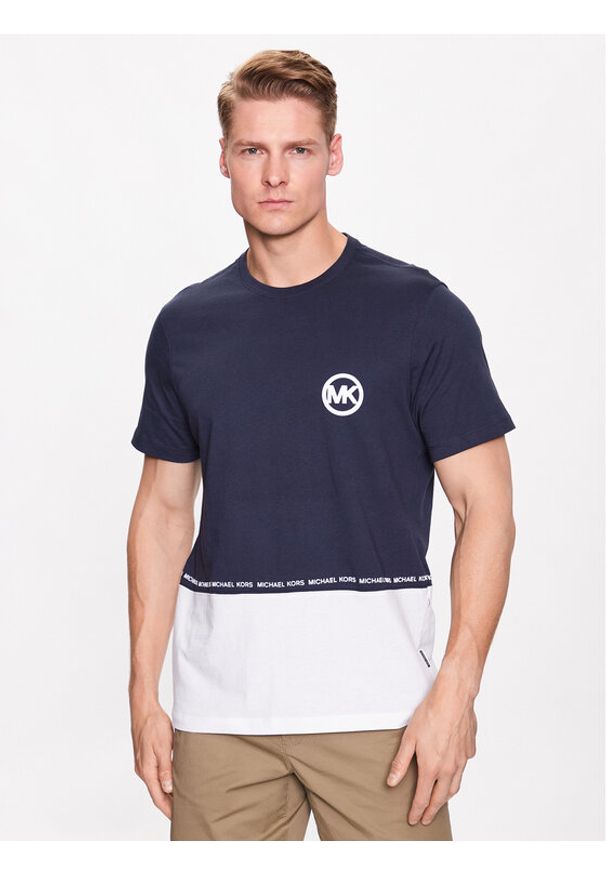 Michael Kors T-Shirt CS351I7FV4 Granatowy Regular Fit. Kolor: niebieski. Materiał: bawełna