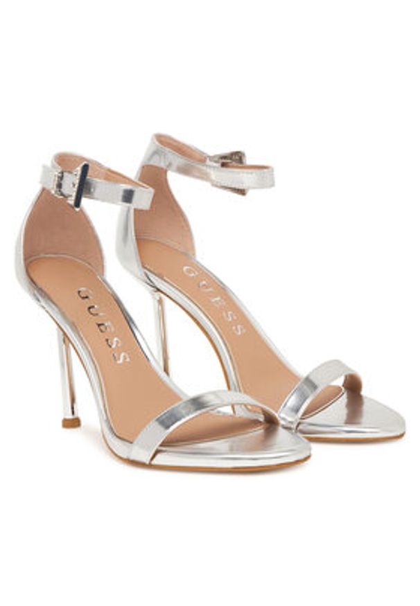 Guess Sandały FLPINS LEL03 Srebrny. Kolor: srebrny. Materiał: skóra