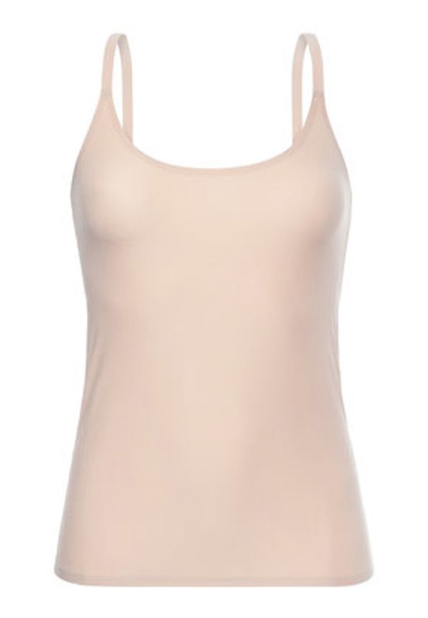 Chantelle Top Soft Stretch C10620 Beżowy Slim Fit. Kolor: beżowy. Materiał: syntetyk