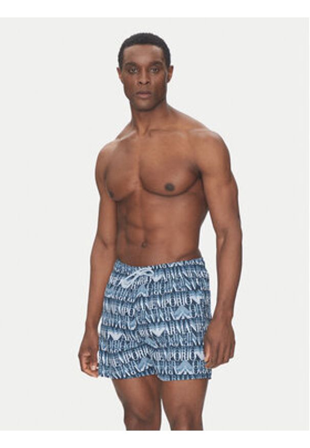 Emporio Armani Underwear Szorty kąpielowe EM000583 AF12338 FB058 Kolorowy Regular Fit. Materiał: syntetyk. Wzór: kolorowy