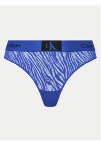 Calvin Klein Underwear Stringi 000QF7378E Niebieski. Kolor: niebieski. Materiał: syntetyk #3
