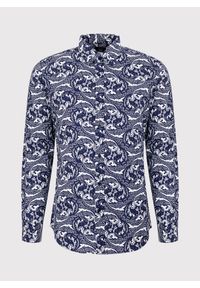 Pako Lorente - PAKO LORENTE – Granatowa koszula w oryginalny wzór. Okazja: na co dzień. Kolor: niebieski. Styl: casual #9