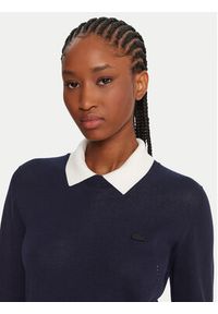 Lacoste Sweter AF4145 Granatowy Regular Fit. Kolor: niebieski. Materiał: bawełna #3