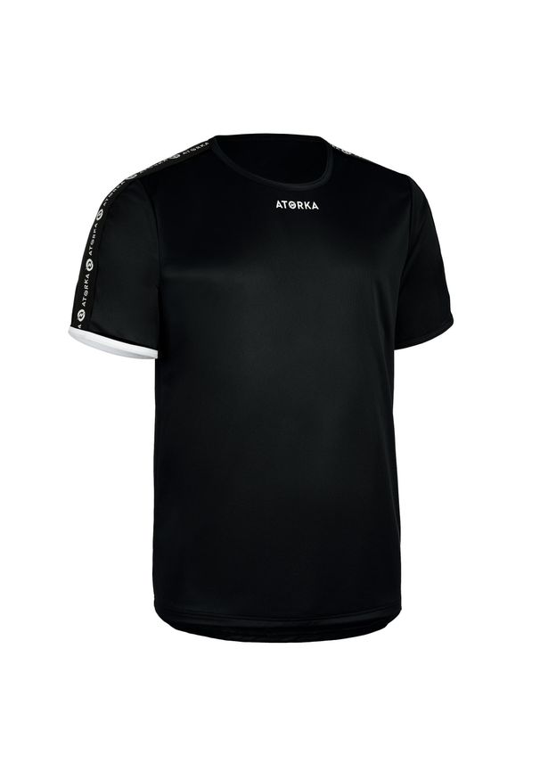 ATORKA - Koszulka do piłki ręcznej męska Atorka H100C. Kolor: czarny. Materiał: materiał, poliester. Długość rękawa: krótki rękaw. Długość: krótkie