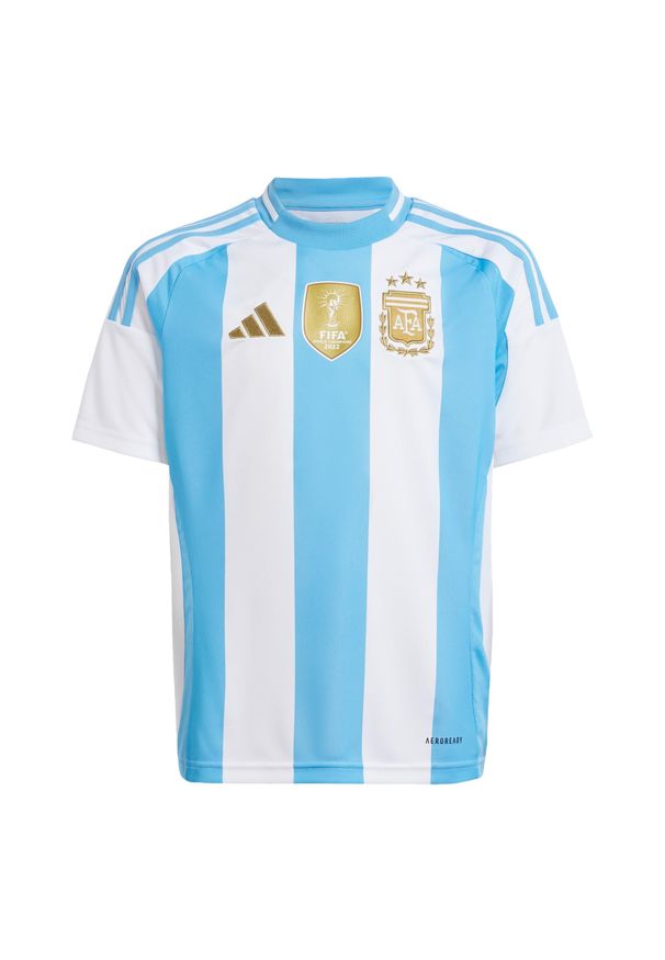 Adidas - Koszulka Argentina 24 Home Kids. Kolor: wielokolorowy, niebieski, biały. Materiał: materiał. Sport: piłka nożna
