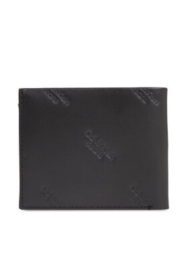 Calvin Klein Jeans Duży Portfel Męski Logo Print Bifold Id K50K511814 Czarny. Kolor: czarny. Materiał: skóra. Wzór: nadruk