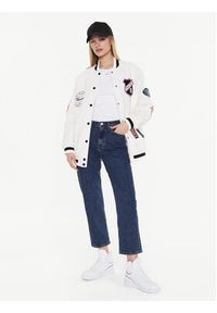 Tommy Jeans Kurtka bomber Letterman DW0DW14940 Biały Oversize. Kolor: biały. Materiał: syntetyk #3