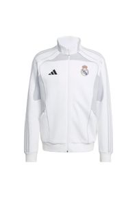 Adidas - Bluza dresowa Real Madrid UBP Doubleknit. Kolor: biały, wielokolorowy, szary. Materiał: dresówka. Sezon: lato. Sport: piłka nożna