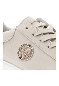 Sneakersy damskie S.Barski, ze skóry naturalnej licowej gruba podeszwa platforma sznurowane styl casual, beżowe, LR61-7095. Okazja: na co dzień. Kolor: beżowy. Materiał: skóra. Obcas: na platformie #6