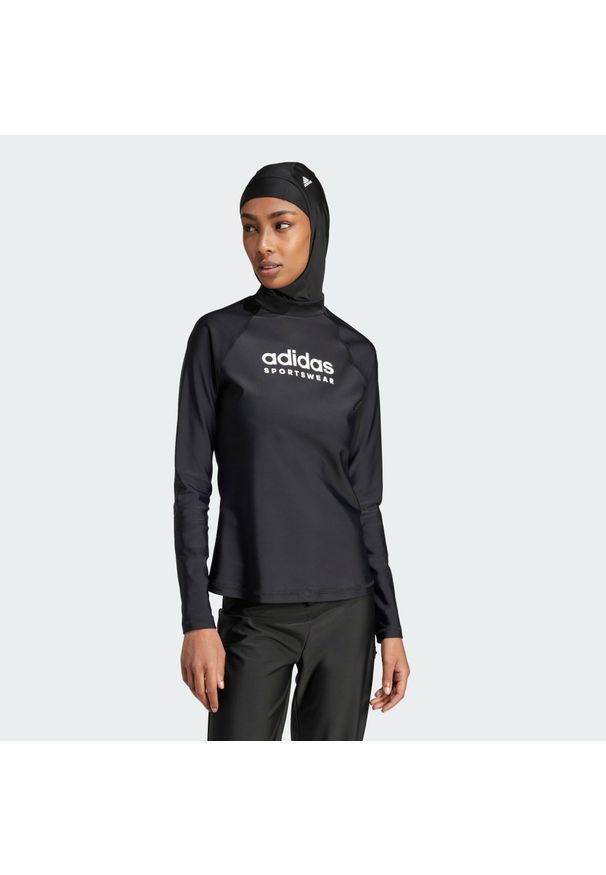 Adidas - Koszulka Long Sleeve Rash Guard. Kolor: czarny. Materiał: materiał