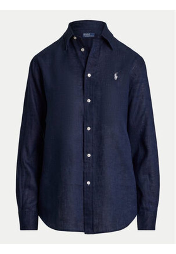 Polo Ralph Lauren Koszula 211970730002 Granatowy Classic Fit. Typ kołnierza: polo. Kolor: niebieski. Materiał: len