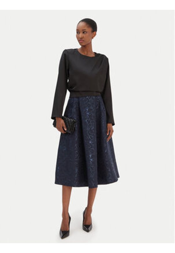 Rinascimento Spódnica trapezowa CFC0126542003 Granatowy Regular Fit. Kolor: niebieski. Materiał: syntetyk