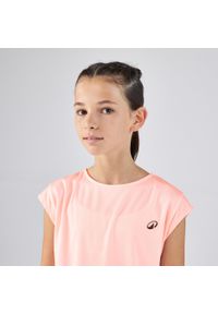 ARTENGO - Koszulka do tenisa dla dziewczynek Artengo TTS500. Kolor: różowy. Materiał: tkanina, elastan, poliester, materiał. Sport: tenis