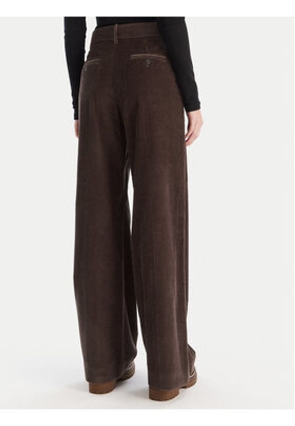 Weekend Max Mara Spodnie materiałowe Tania 2525136092 Brązowy Wide Leg. Kolor: brązowy. Materiał: bawełna