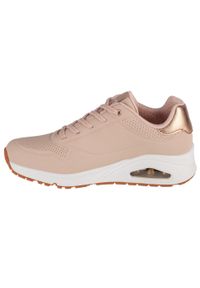 skechers - Buty do chodzenia damskie Skechers Uno Shimmer Away. Kolor: beżowy. Materiał: syntetyk, materiał. Szerokość cholewki: normalna. Sport: turystyka piesza