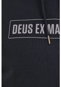 Deus Ex Machina Bluza bawełniana męska kolor czarny z kapturem z nadrukiem. Okazja: na co dzień. Typ kołnierza: kaptur. Kolor: czarny. Materiał: bawełna. Wzór: nadruk. Styl: casual