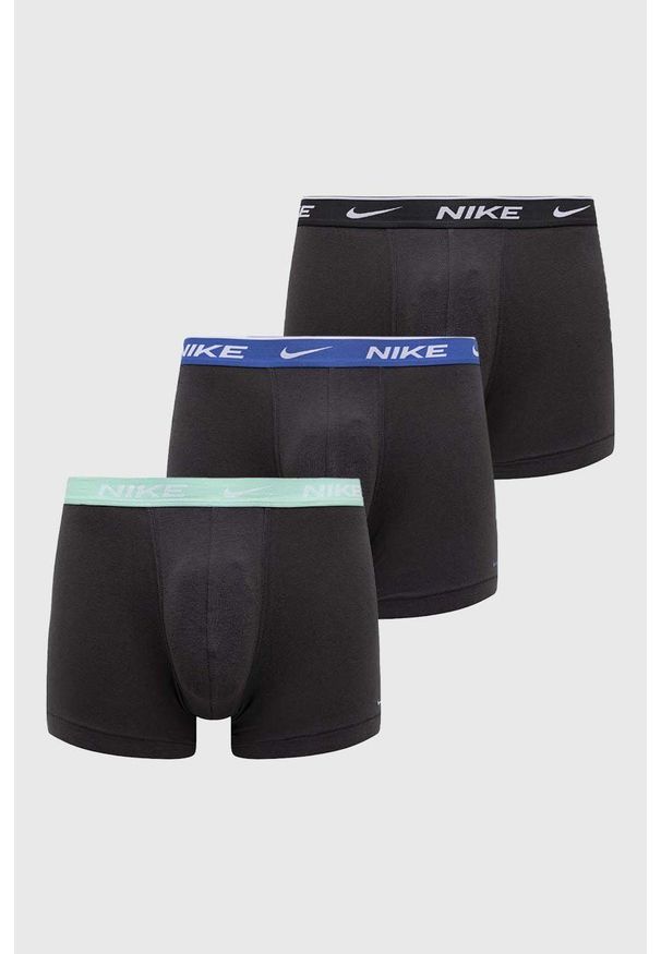 Nike bokserki (3-pack) męskie kolor czarny. Kolor: czarny. Materiał: tkanina, skóra, włókno