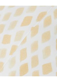 PESERICO - Spodnie w żółte wzory. Kolor: biały. Materiał: bawełna, materiał. Wzór: aplikacja. Styl: sportowy, elegancki #4