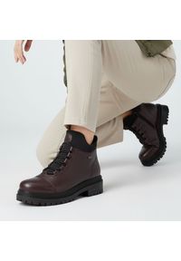 Bordowe Botki Rieker Ocieplane Buty Damskie. Okazja: na co dzień, na spacer. Kolor: czerwony. Materiał: skóra ekologiczna. Styl: casual #1