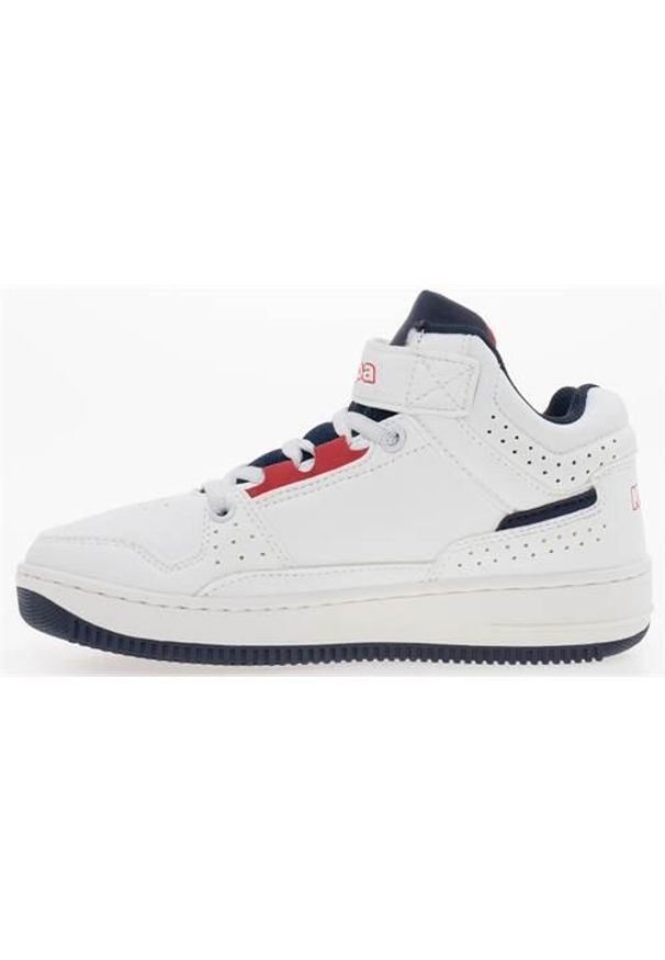 Buty do chodzenia dla dzieci Kappa Jonscha. Zapięcie: rzepy. Kolor: biały, wielokolorowy. Materiał: materiał, syntetyk, tkanina, guma. Szerokość cholewki: normalna. Sport: turystyka piesza