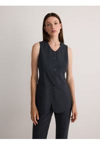 Reserved - Kamizelka z wełną - ciemnoszary. Kolor: szary. Materiał: wełna #1