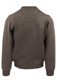 Sweter dla Mężczyzny - Lasota - Brązowy z Okrągłym Dekoltem. Kolor: brązowy, wielokolorowy, beżowy. Materiał: wełna, akryl. Sezon: zima, jesień #3