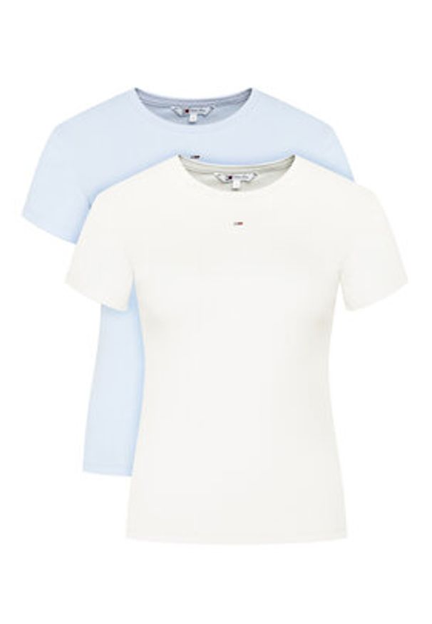 Tommy Jeans Komplet 2 t-shirtów DW0DW21430 Kolorowy Slim Fit. Materiał: bawełna. Wzór: kolorowy