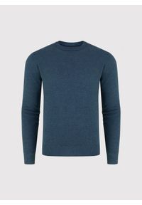 Pako Lorente - PAKO LORENTE – Granatowy sweter męski o-neck. Okazja: na co dzień. Kolor: niebieski. Materiał: poliester, wiskoza. Sezon: jesień. Styl: casual #8