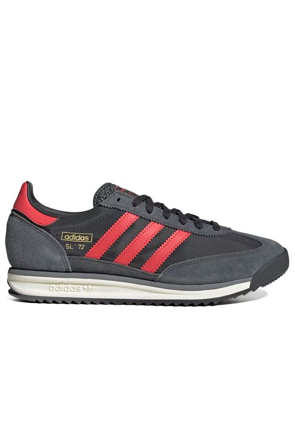Adidas - Buty adidas Originals SL RS 72 JS0745 - szare. Okazja: na uczelnię. Zapięcie: pasek. Kolor: szary. Materiał: guma, zamsz, nylon. Szerokość cholewki: normalna. Wzór: aplikacja, paski. Sezon: lato