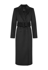 Patrizia Pepe Płaszcz wełniany 2O0195 A171 Czarny Regular Fit. Kolor: czarny. Materiał: wełna