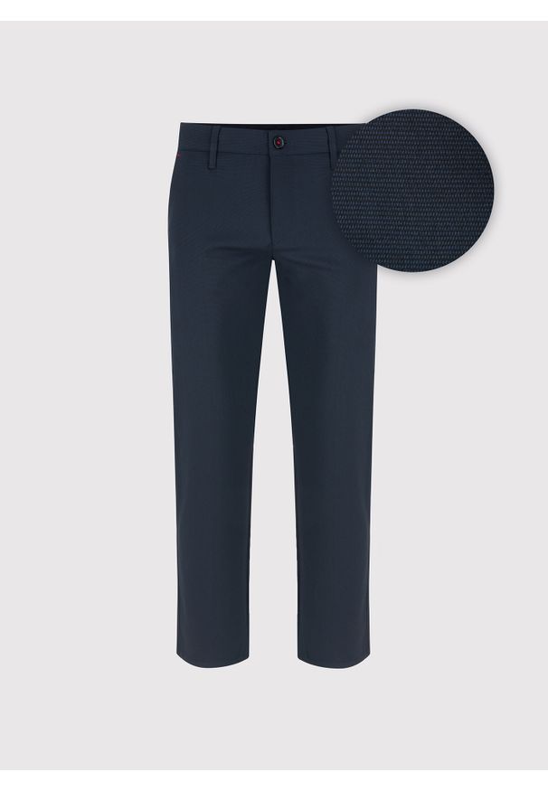 Pako Lorente - PAKO LORENTE – Granatowe spodnie męskie chino. Okazja: na co dzień. Kolor: niebieski. Materiał: poliester, wiskoza, elastan. Styl: casual