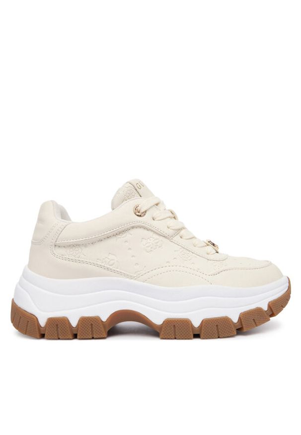 Guess Sneakersy FLFBRT PEL12 Écru. Materiał: skóra