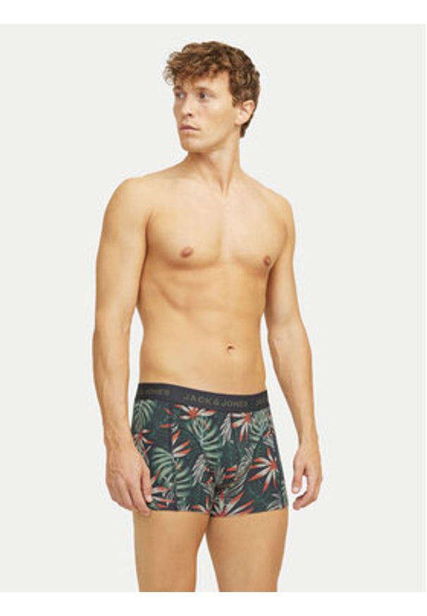 Jack & Jones - Jack&Jones Komplet 3 par bokserek Loui 12267052 Zielony. Kolor: zielony. Materiał: bawełna