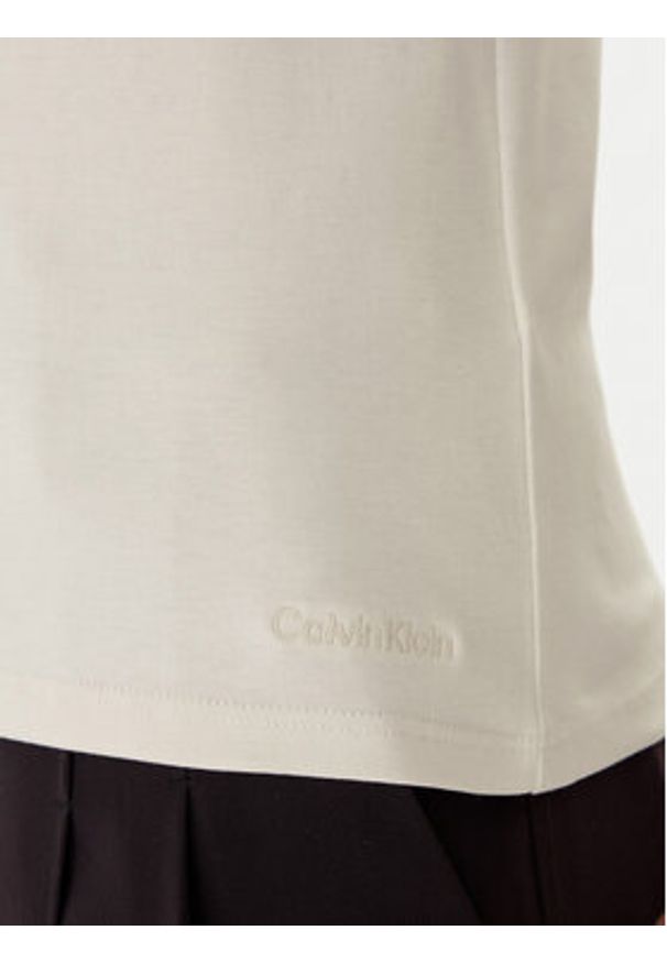 Calvin Klein T-Shirt LV044C216G Écru Regular Fit. Materiał: bawełna