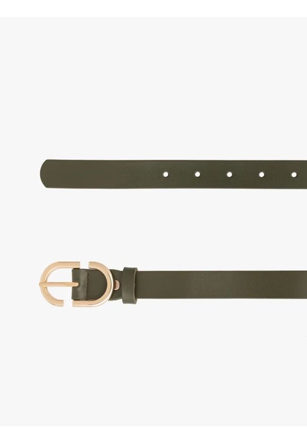 Ryłko - Zielony pasek ze skóry licowej. Kolor: zielony. Materiał: skóra