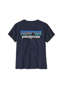 Patagonia - Koszulka trekkingowa damska P-6 Logo Responsibili-Tee Women. Kolor: niebieski. Długość rękawa: krótki rękaw. Długość: krótkie