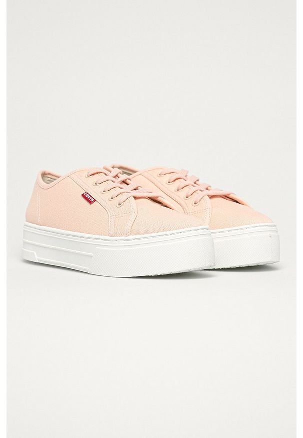 Levi's® - Levi's - Tenisówki. Okazja: na spotkanie biznesowe. Zapięcie: sznurówki. Kolor: różowy. Materiał: guma. Obcas: na platformie. Styl: biznesowy
