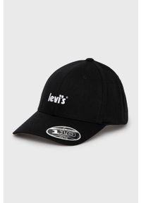 Levi's® - Levi's czapka kolor czarny z aplikacją. Kolor: czarny. Wzór: aplikacja. Styl: biznesowy