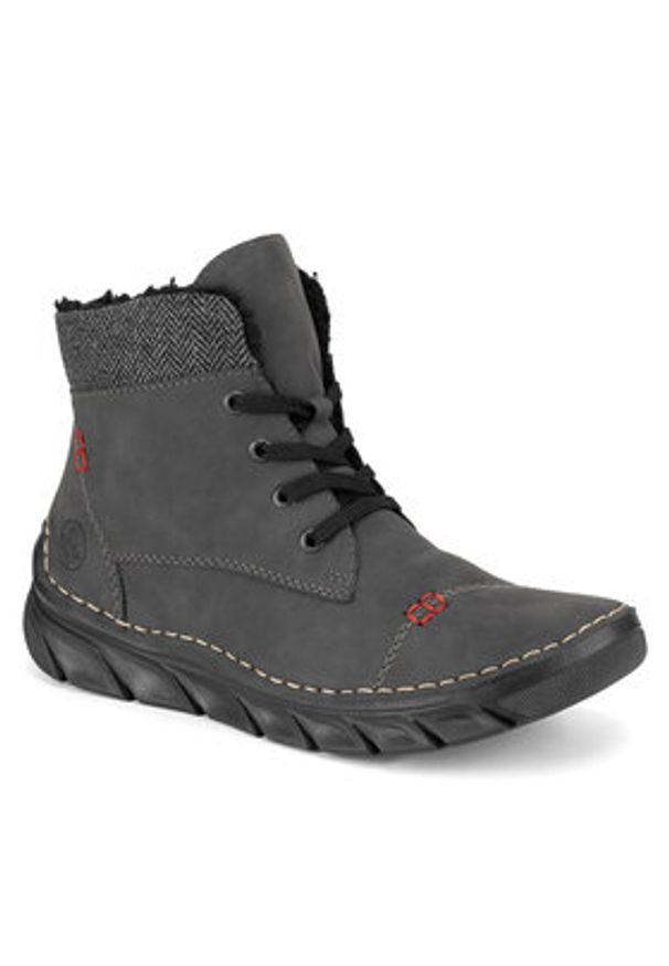 Rieker Botki 55031-45 Szary. Kolor: szary. Materiał: materiał
