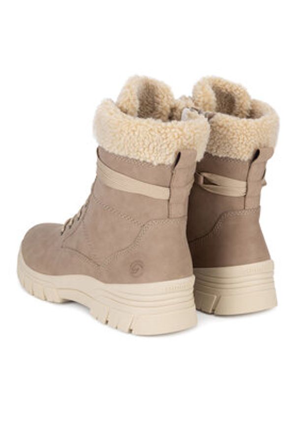 Remonte Trzewiki D0E76-20 Beżowy. Kolor: beżowy. Materiał: skóra, syntetyk