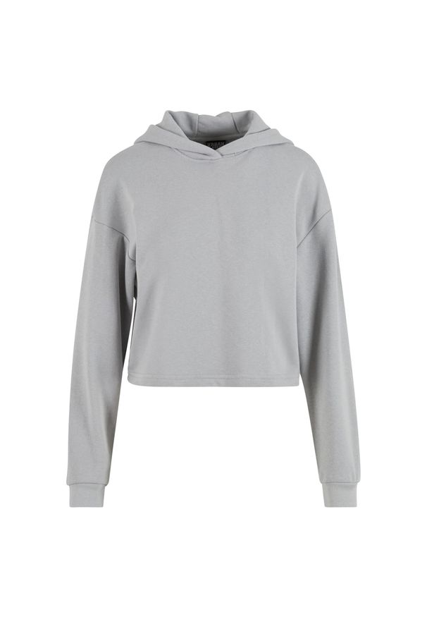 Damska szeroka bluza cropped Urban Classics Light Terry. Typ kołnierza: kaptur. Kolor: szary. Materiał: poliester, bawełna. Długość: krótkie