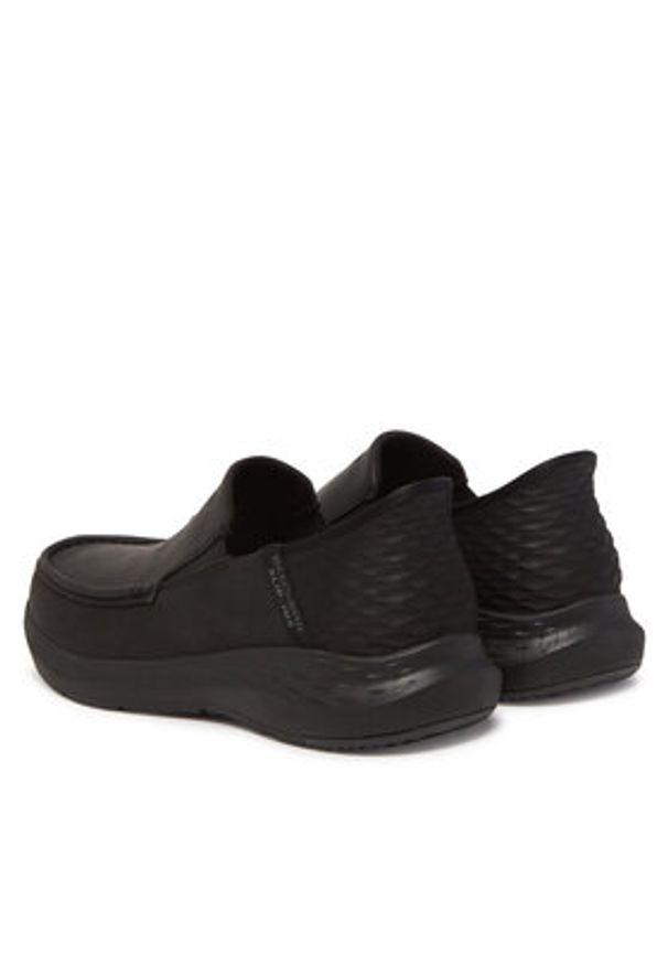 skechers - Skechers Półbuty 204866/BBK Czarny. Kolor: czarny. Materiał: skóra