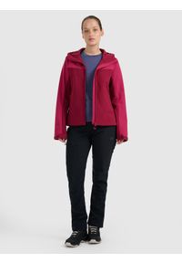 4f - 4F Kurtka softshell wiatroodporna membrana 8000 damska - czerwona XL. Kolor: czerwony. Materiał: softshell