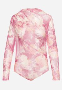 Born2be - Fioletowe Siateczkowe Body Ozdobione Abstrakcyjnym Wzorem Folianelle. Okazja: na co dzień. Kolor: fioletowy. Materiał: jeans. Wzór: aplikacja. Styl: casual, elegancki #5