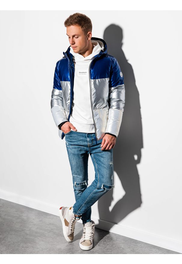 Niebieska kurtka Ombre Clothing na zimę