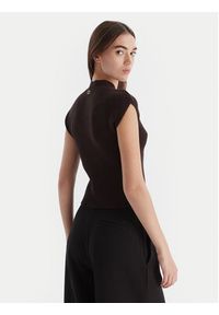 TwinSet - TWINSET Bluzka 252TT3550 Brązowy Regular Fit. Kolor: brązowy. Materiał: wiskoza #5