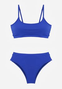 Renee - Niebieskie Bikini Basic z Prążkowanego Materiału i Możliwością Regulacji Ramiączek Fyserola. Kolekcja: plus size. Kolor: niebieski. Materiał: materiał, prążkowany #6