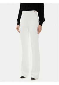 Elisabetta Franchi Spodnie materiałowe PA-030-46E2-V250 Biały Regular Fit. Kolor: biały. Materiał: syntetyk